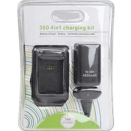 Kit bateria + carregador 4800mAh para Xbox 360